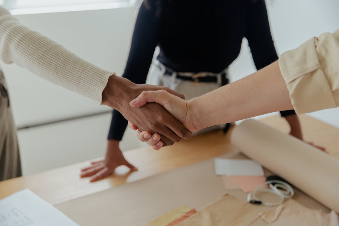 Two Diverse Business Partners Shaking Hands